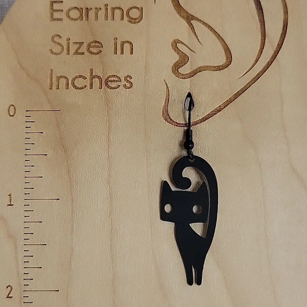 Black Cat Silhouette Earrings